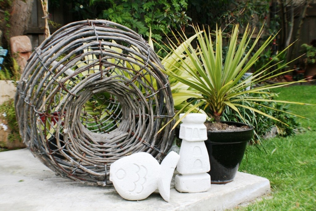 Pots are now garden ornaments - tasmanian rock lobster © Carl Hyland